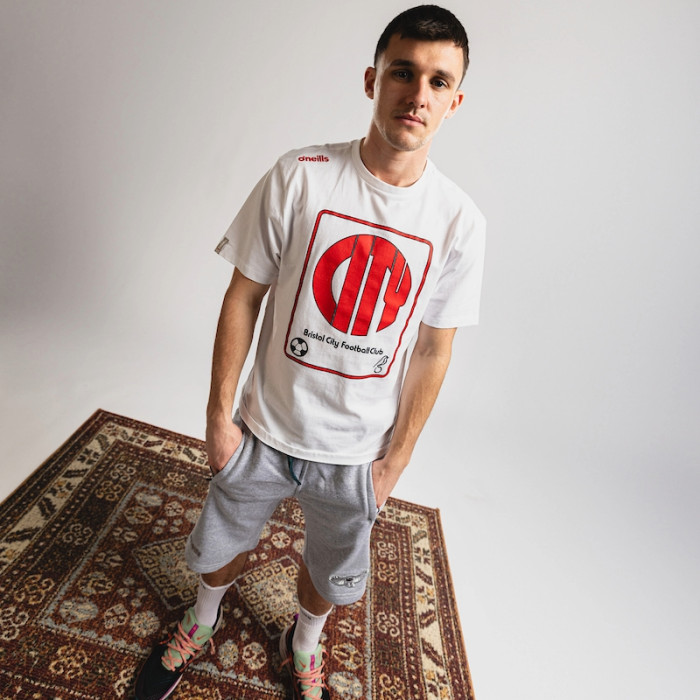 Jason Knight models Bristol City Grey Leisure Shorts
