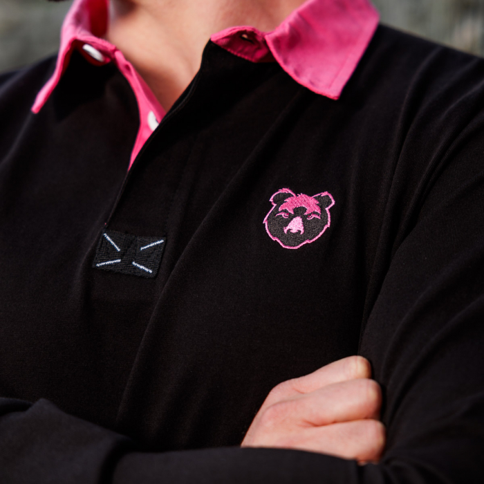Bristol Bears Black and Pink Polo