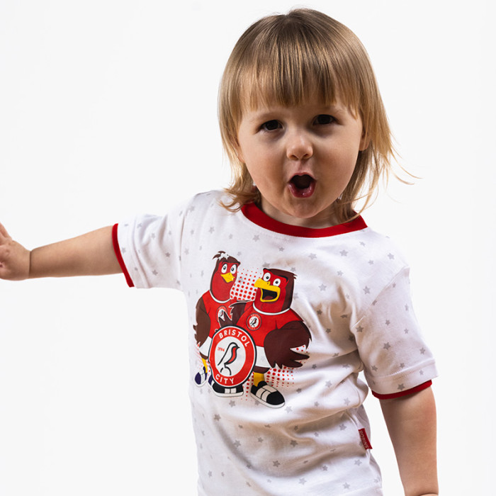 Bristol City White Mascot Tee - Baby